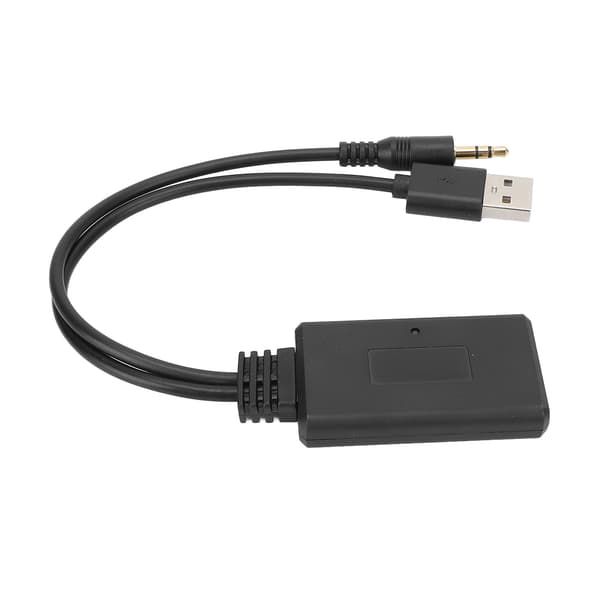 Bil Bluetooth 5.0 AUX-mottaker 3.5mm Jack Stereo Adapter med Mikrofon
