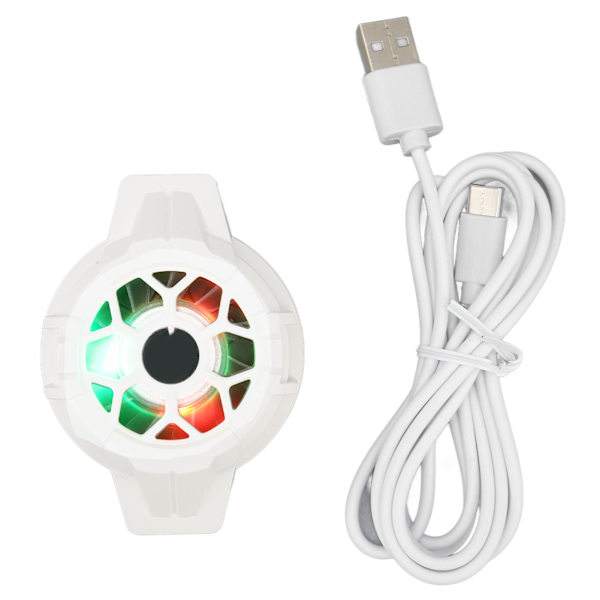 P10 Mobiilipuhelimen Puoliohjainjäähdytin RGB Vedrettävä Takaklipsu Jäähdytin Live-lähetykseen Vlogging Mobiilipelaamiseen Valkoinen