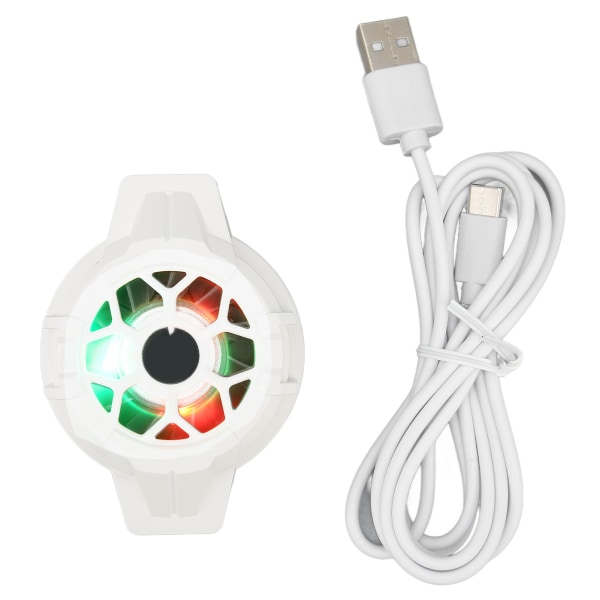 P10 Mobiltelefon Halvlederkjøler RGB Inntrekkbar Bakklips Varmespreder for Direktesending Vlogging Mobilspill Hvit