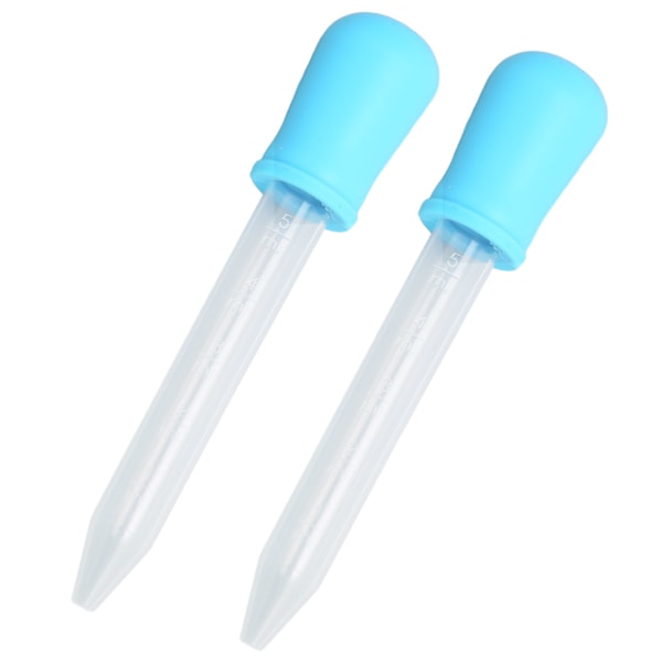 2 stk Silikon Overførings Pipetter - Multifunksjonelle Kalibrerte Væske Dryppere for Laboratorium og DIY Kunstprosjekter - Blå