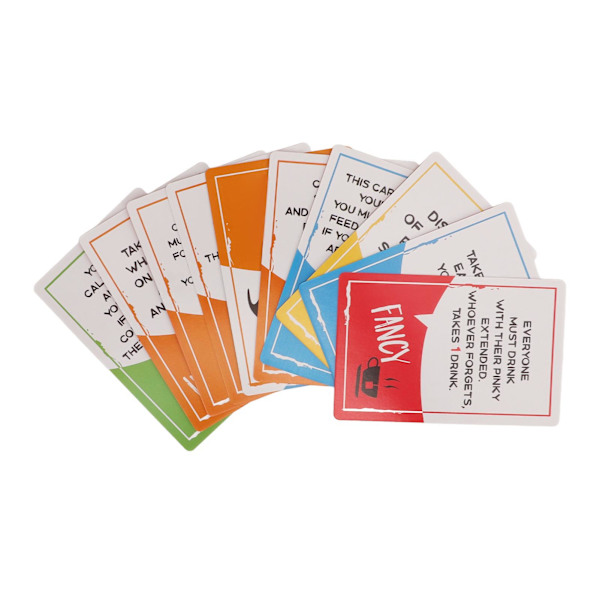 Drink Card -peli: Hauskoja kortteja juomapeleihin aikuisille, 125 korttia ja 1 ohjekortti, kaikki englanniksi