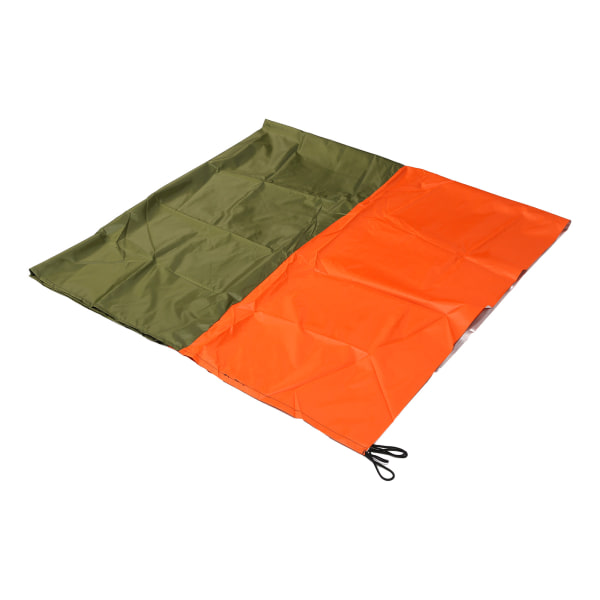 Isolasjonssolskjerm Flerbruks sandtett vanntett strand campingmatte for utendørs dobbel farge (oransje grønn)