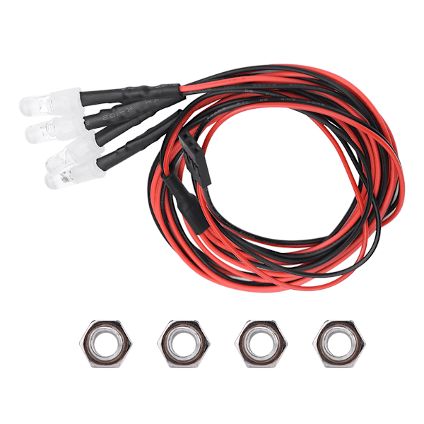 4 stk 5mm Frontlykter RC Tilbehør LED Lys for 1/10 Modellbil Lastebil (13# Hvitt Lys Rødt Lys)
