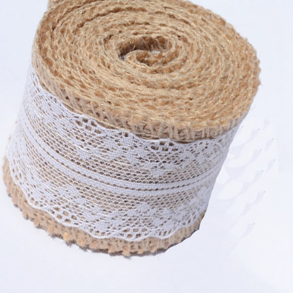 2M Jute Burlap Bånd Blonder DIY Håndværk Dekoration