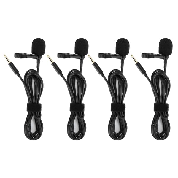 4 stk. Lavalier Clip On Mikrofon 3,5 mm Interface til Mobiltelefonoptagelse