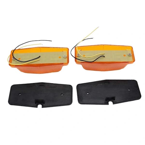 2 stk Oransje Retro Frontgrill Lampe LED Markeringslys for Lastebil Front Dobbel Brenner Indikator L