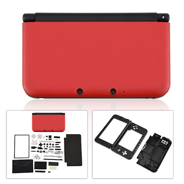 Fuldt Huskabinet Cover Shell Reparationsdele Komplett Udskiftningssæt til Nintendo 3DS XL Rød