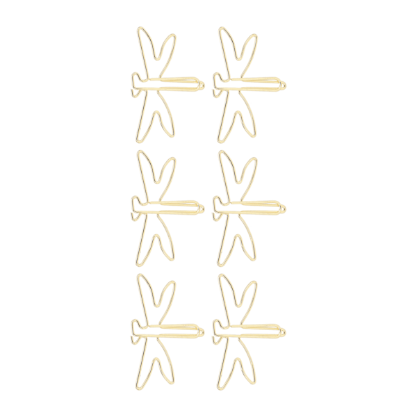 100 stk. Jumbo Guldfarvede Dragonfly-Formede Papirclips - Skridsikre Kontorartikler til Stilfuld Organisation