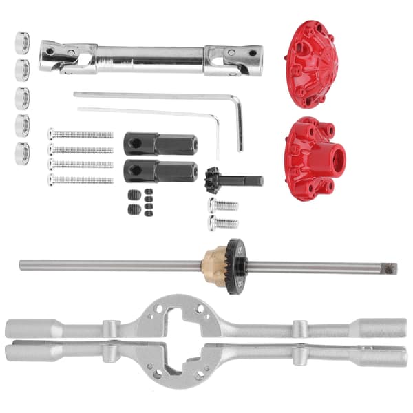 Metal Axeldifferential Drivaxel Kit för WPL D12 RC Bilmodell Silver