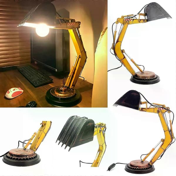 Gravemaskine Bordlampe Sengelampe Til Soveværelser Led Skrivebordsfigur Lamper Unikke Digger Natlys Gaver Til Børn