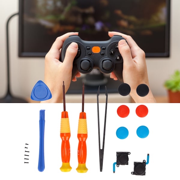 Reparationskit för joystick med 19 delar - Multifunktionella verktyg för reparation av spelkontroll för SW-spelkonsoler