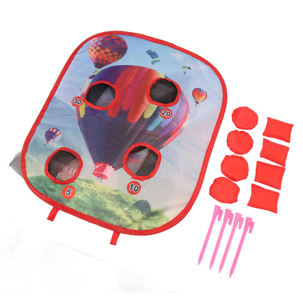 Bean Bag Toss Game Toy Bærbar Sammenleggbar 4 hull Cornhole Bounce Bean Bag Kast Utendørs spillsett for barn- W