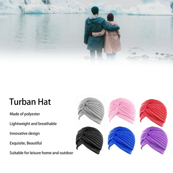 6 stk Turbanhatt Polyester Lett Komfortabel Pustende Utsøkt Stretch Turbaner for menn kvinner