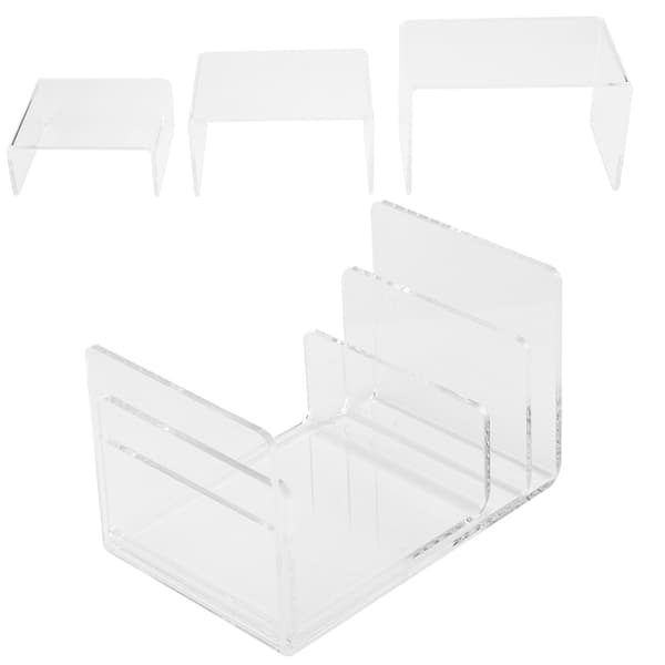 3 stk. akryl dukkelegetøjsfigur display riser rack transparent smykkestativ
