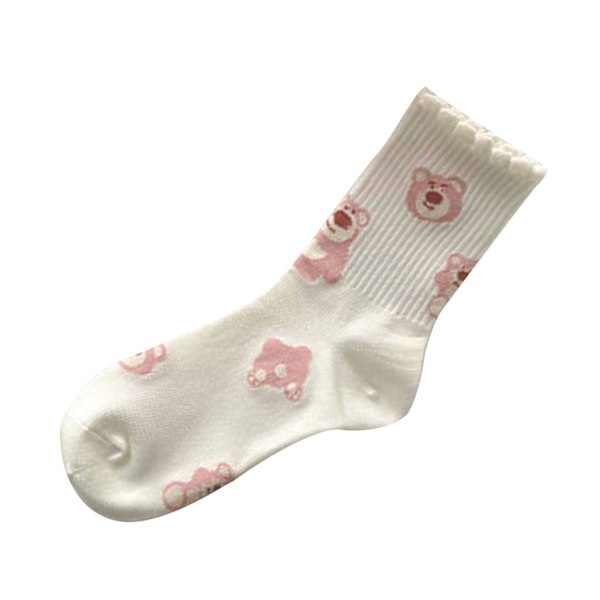 1 Pari Naisten Karhusoppia Cartoon Sweet Cute Print Tytöt Preppy Style Polyester Medium High Pink Type 7