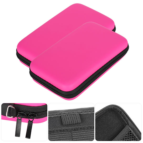 2 st Bärbar Förvaringsväska Bärväska EVA Skyddande Hårdväska för NDSILL/Nintendo 3DSXLPink