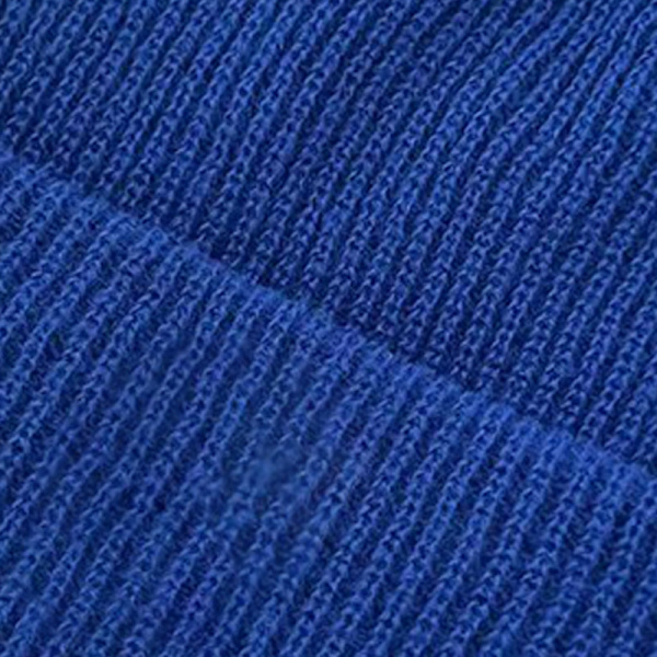 Vinterstrikket Rib Hat P Mønster Elastisk Ensfarvet Varmt Akrylfiber Cool Ulddækssel til Skole Royalblå Fri Størrelse