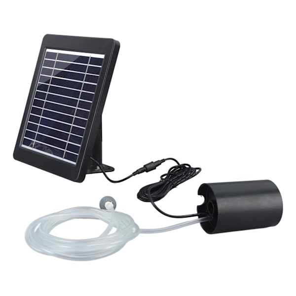 Solcelled Luftpumpe Sett 6V 4W Solcellepanel Justerbar Vinkel 3 Arbeidsmoduser Sol Oksygen Luftpumpe for Fiskedam Dam
