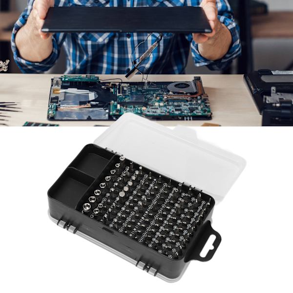 Elektronisk skruetrækkersæt 115 i 1 Magnetisk Mini Præcisionsskruetrækkersæt med æske til PC Mobiltelefon Ur Reparation