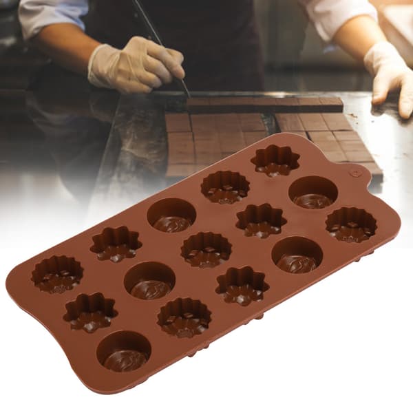2 stk. 15 Rums Blomsterform Silikone Kageform Chokoladeform DIY Bageværktøj