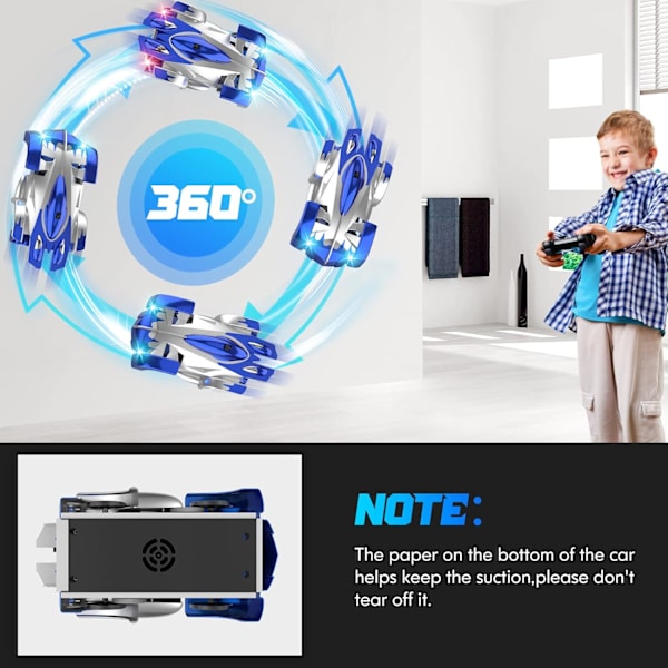 Wall Climbing Remote Control Car,360° Rotating Dual Mode RC Stunt Car,Toys for 4 5 6 7 8 9 Year Old Boy,Rechargeable Toy Car with Headlight,Christmas