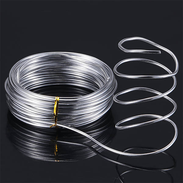 1 rulle 2,0 mm * 10 m handgjord DIY flätad aluminiumtråd silver