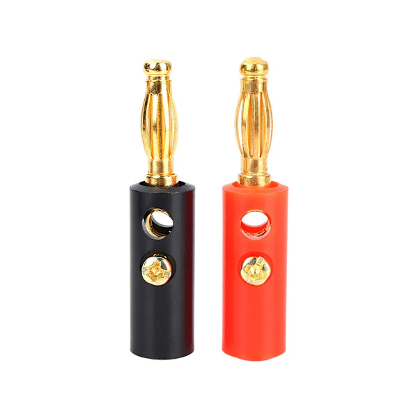 20 stk/pakker 4 mm sort og rød ledning lydkabel Bananstik Stikadapter hun