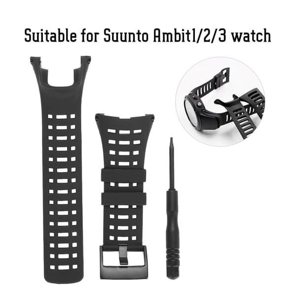 Sort Gummi Urrem til Suunto Ambit 1 2 3
