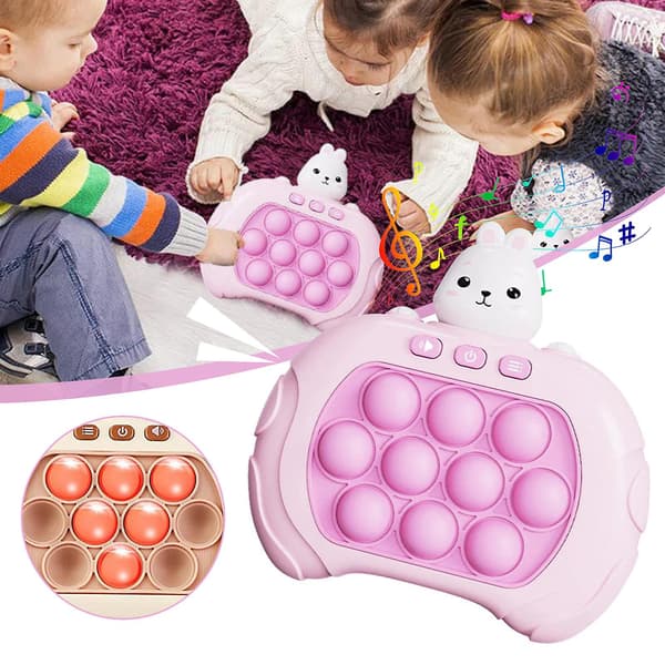 Lommeleke for barn Push Bubble Game Machine med lys og lyd Bærbar Quick Press Bubble Game Toy Bunny