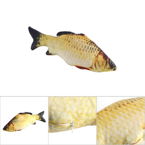 Kreativ 3D Karpformad Simuleringskudde Kastkudde Barnpresent Soffa Heminredning 40cm