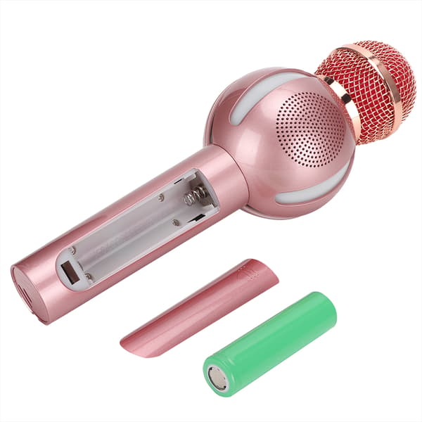 Bluetooth Trådløs Karaokemikrofon Rose Gull Multifunksjonell For Telefon