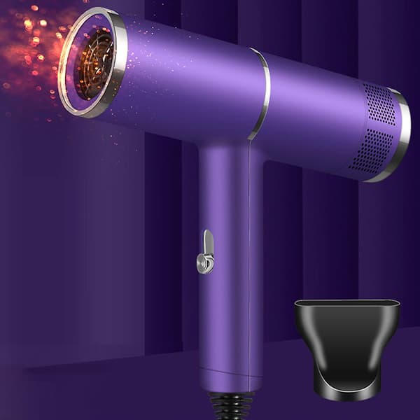 Högdriven Lätt Hårtork Multifunktionell Lågbrusig Hårtork för Hårstyling purple UK plug