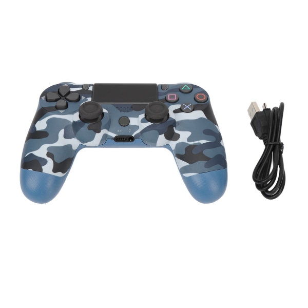 Spillkontroller Dual Vibration Sensitive Wireless Controller Gamepad for PS4 Slim Pro for PS5 Camouflage Blue- W