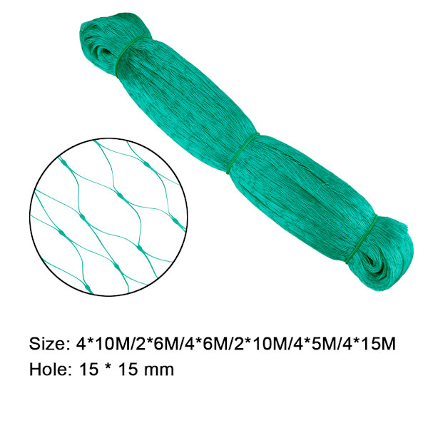 Fuglebeskyttelsesnet plantebeskyttelsesnet PE-materiale 4*10M (33 fod x 13) maske tæthed 1,7*1,7 cm