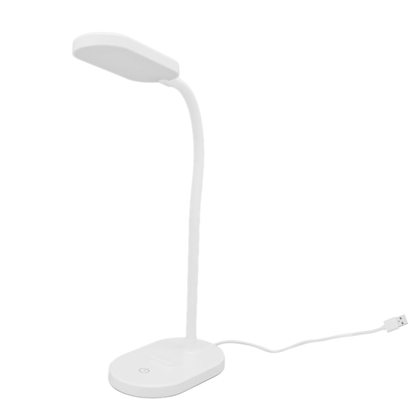 Justerbar LED-skrivebordslampe - 12 perler, 5V 2,8W, 5000K sterkt hvitt lys, berøringskontroll, USB-drevet, slitesterkt ABS-materiale, ideelt for bruk på soverommet