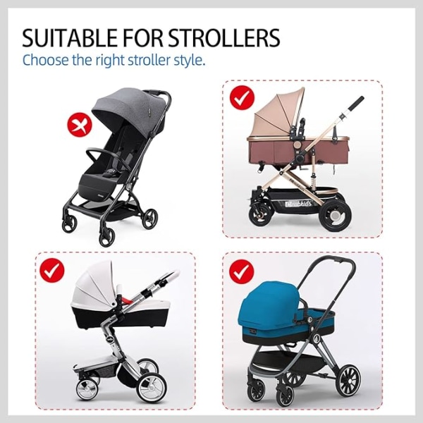 Solskydd för baby (grå), universal med UV- cover, vattentätt och regntätt, barnvagnssolskydd