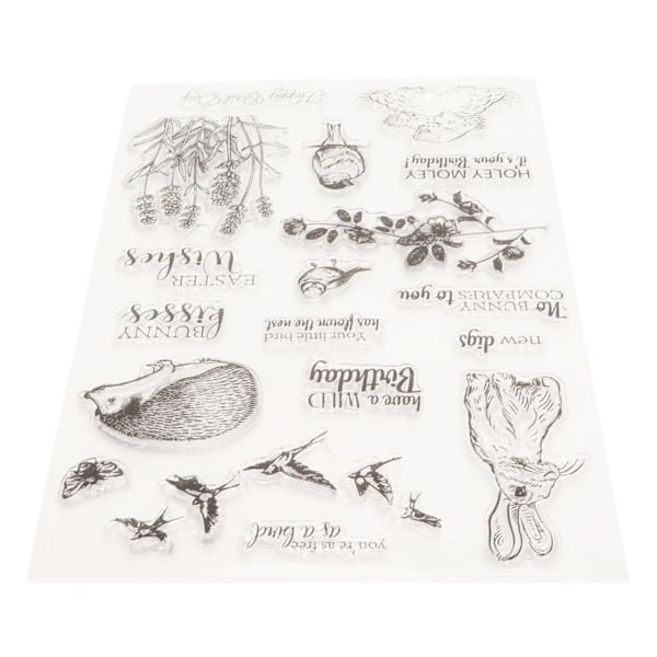 Sett med 4 klare TPR-stempel for DIY-preging og scrapbooking-prosjekter