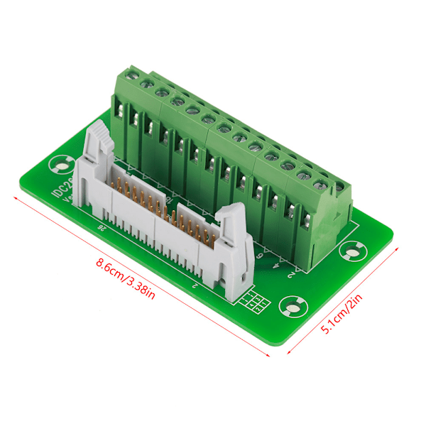 26-pins IDC26P DIN-skinnemontert grensesnittmodul - 5 mm hannkontakt breakout-kort