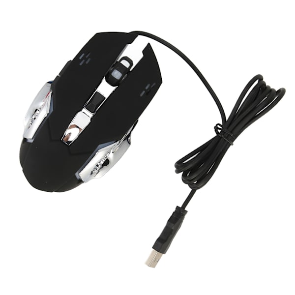 Ledningsforbundet Gaming Mus USB Optisk Computer Mus med RGB Baggrundsbelysning 4 Justerbar DPI Op til 3600 Bærbar Lydløs Mus til Windows 7 8 10 XP Sort