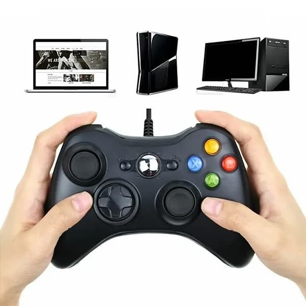 Universal kablet spillkontroller Gamepad Joystick for PC Laptop Android Svart