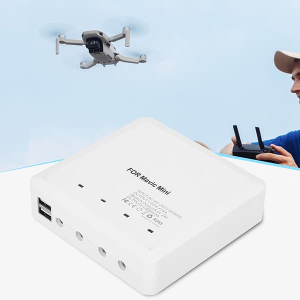 USB Drone Batterilader for DJI Mavic Mini 4 Batterier 2 Fjernkontroller 100240V AU Plugg