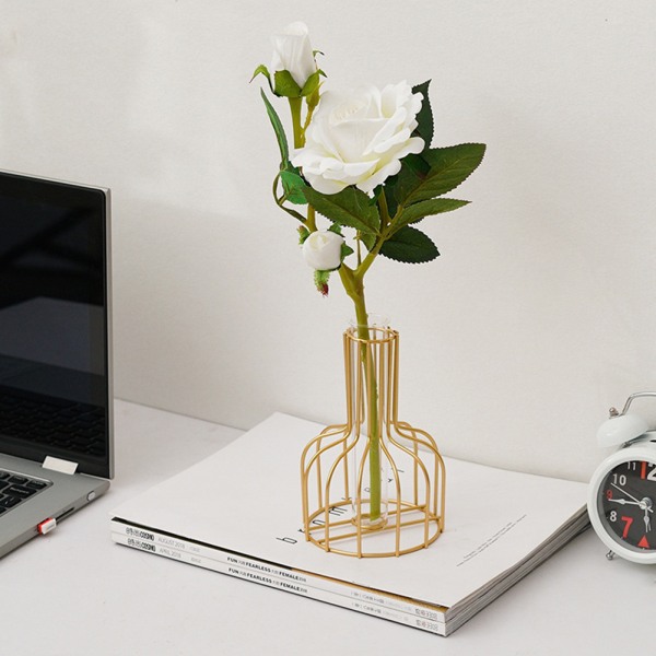(Guld) Ornamenter Nordisk Jern Gylden Hydroponisk Vase Ornamenter Stuebord Ornamenter