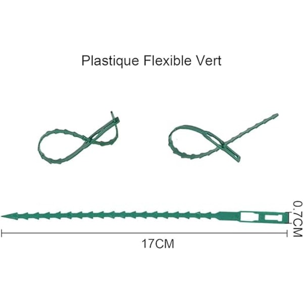 80 stk Tomatstakeholdere Treplantestaker Justerbart plantebind og støttekabelklemmer Plastslips for DIY-hagearbeid