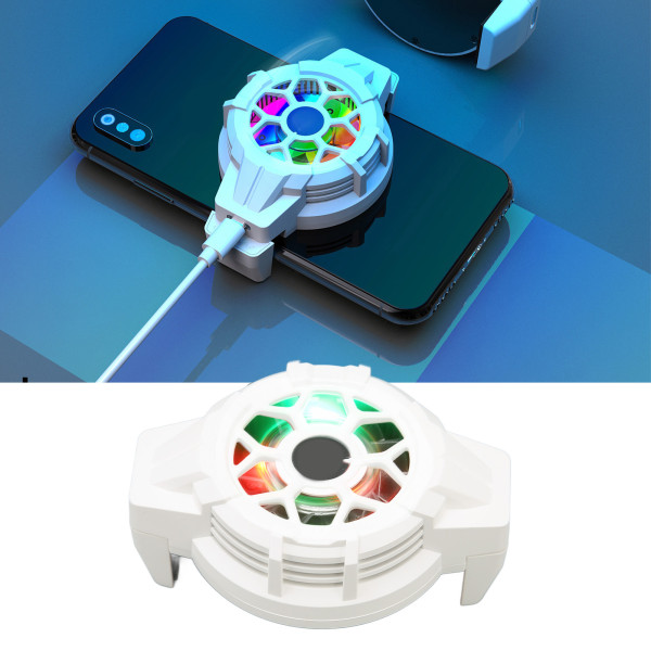 P10 Mobiltelefon Halvledarkyla RGB Utdragbar Bakklämma Värmekylare för Live Streaming Vlogging Mobilspel Vit
