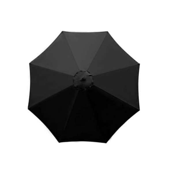 (Sort)Haveparasol med 6 robuste ribben, parasol, haveskur, til altan, gårdhave, dæk, pool (diameter 3 m)