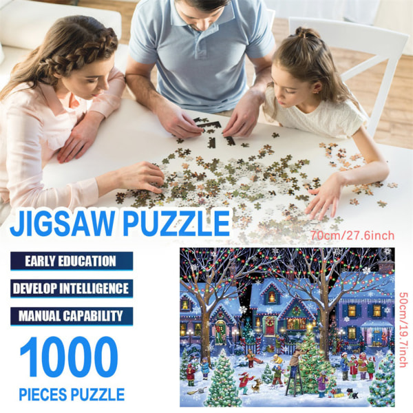 1000 brikker juletræ gård dekoration puslespil Pædagogisk puslespil Legetøj nytårsgave til voksne børn