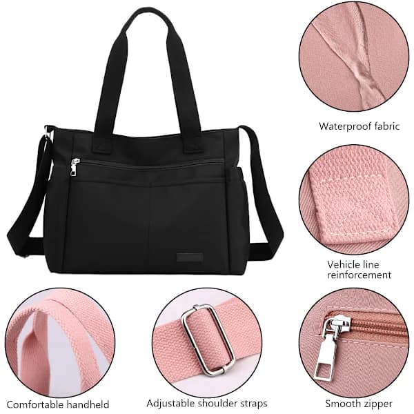 Nylon Crossbody-väskor för kvinnor, axelväska, vattentät budväska, satchel, damhandväskor, plånböcker