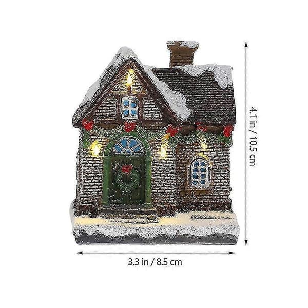 1 jule mini selvlysende hus miniature harpiks hus dekoration