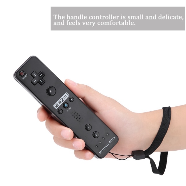 Somatosensorisk Spelhandtagskontroll Gamepad Inbyggd Accelerator för Nintendo Wii WiiU (Svart)