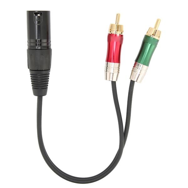 XLR Han til Dobbelt RCA Stereo Lydkabel 2m til Mikrofon DVD VCD